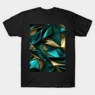 Funky Facade: Trompe-l’oeil Green Turquoise and Gold T-Shirt